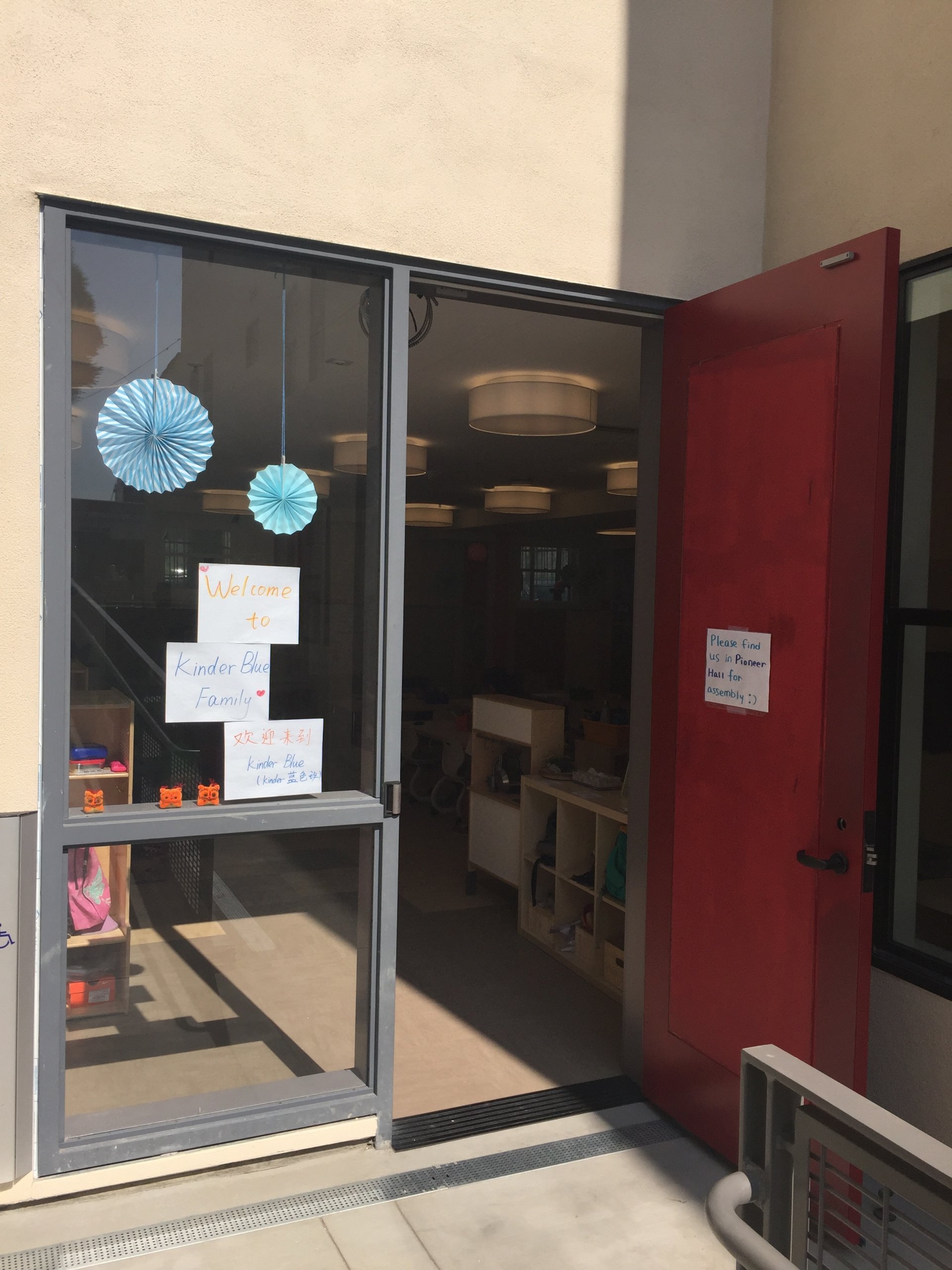  The brand-new Kindergarten Blue classroom. 