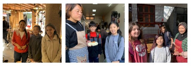 Students meeting their partners.
