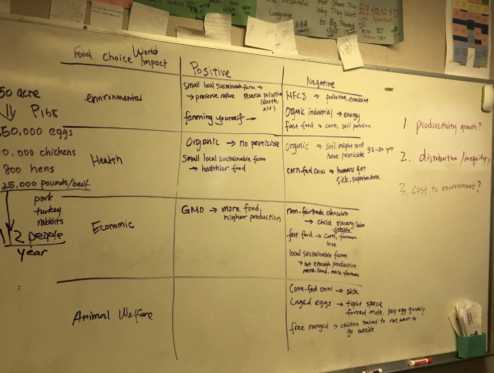  Our whiteboard after a typical day’s discussion. 