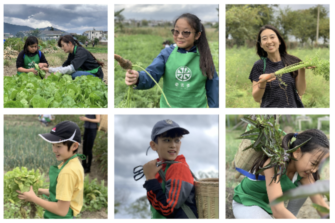 The crew shows off some of their farming skills.